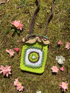 Bolso Mini de Lana Tejido a Mano al por Mayor para Dama, Portátil, con Cierre Abierto y Decoración Floral para Teléfono Móvil y Paquetes Pequeños - Product Image 5