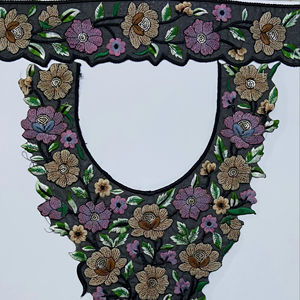 Custom Designed Embroidered Fabric Collars Bulk <b>Supply</b> Patches in Various Sizes for Fashion Brands for Clothing - Product Image 1