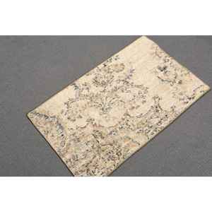 Alfombra turca de 1.6x2.7 pies, alfombra vintage marrón con lunares de lana - Product Image 3