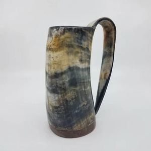 Mug en corne de buffle écologique, mug en corne de buffle écologique, mug en corne de buffle pour bière, mug en corne de buffle poli, 4 pièces - Product Image 1