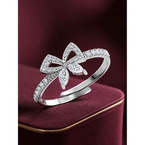 Anillos de Plata de Ley 925 de Primera Calidad para Mujer, Diseño Geométrico Romántico, Diamantes con Corte Marquesa y Princesa, Rodio y Platino - Product Image 2