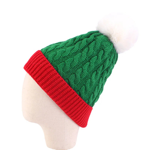 Promotion de Noël : Bonnets d'hiver populaires en jacquard tricoté, multicolores avec pompon, pour le ski et les activités de plein air, chauds et confortables - Product Image 3