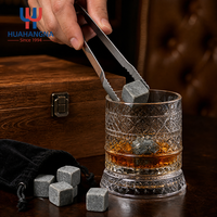 Verres rotatifs à 360 degrés en cristal personnalisés avec pierres à whisky, coffret cadeau en bois haut de gamme, articles de bar, cadeau pour homme, ensemble de verres à whisky