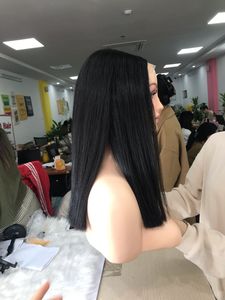 Haute qualité confortable noir naturel droit dentelle avant fermeture Bob perruque faite vietnamienne 100% Extensions de cheveux humains pour les femmes - Product Image 5
