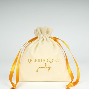 Personalized Orange Ribbon Velvet Rose Satin <b>Drawstring</b> <b>Pouch</b> 4 5 (10 13 Cm) with Embroidered Logo for Candy Storage - Product Image 5