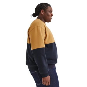 Calidad Premium 480GSM French Terry Custom Logo Crew Neck Pullover Hombres Sudaderas 2 Panel Color Block Style O Neck Sudaderas - Product Image 2