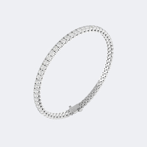 Brazalete de Tenis Premium con 5 Quilates de Circonitas Cúbicas Redondas, Engaste de Puntas Brillantes, Plata Pulida, Elegante Brazalete de Eslabones para Novia - Product Image 6