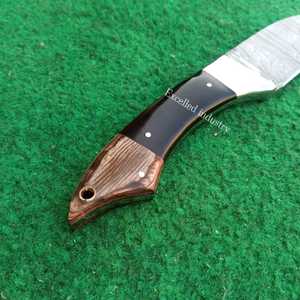 Cuchillo Nakiri de Chef de Damasco hecho a mano de alta calidad, mango de madera y resina, cuchillo de Chef de cocina afilado con Funda de cuero - Product Image 5