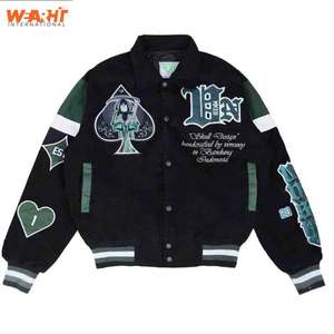 แจ็คเก็ตวาร์ซิตี้ผู้ชายแบบ OEM ดีไซน์เนอร์ ปักลายเชนิลล์ สไตล์สตรีทแวร์ เบสบอล โลโก้สั่งทำได้ แจ็คเก็ตวาร์ซิตี้คอตั้งสำหรับฤดูหนาว - Product Image 1