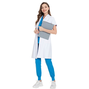 Blouse de laboratoire blanche anti-poussière de haute qualité pour femmes Logo individuel Tailles personnalisées Couleurs Ensemble de gommages en gros pour les médecins Saison d'hiver - Product Image 6