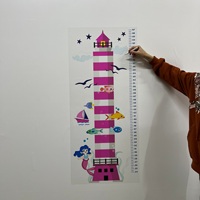 Tableau de croissance effaçable à sec pour enfants Modèle-12 Tableau blanc durable Matériel d'électricité statique tenant une surface en verre Aimant métallique