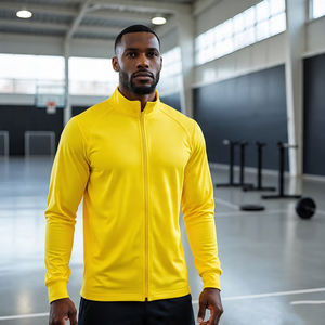 Vestes de football sur piste à col montant pour hommes veste d'entraînement coupe régulière vestes de traqueur de football de course à pied fitness pour hommes - Product Image 2