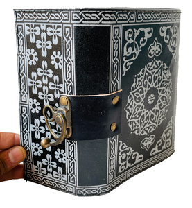 ภาพดาราศาสตร์ทำด้วยมือของดวงอาทิตย์ดวงจันทร์ดวงดาวกุหลาบ wiccan สมุดโน๊ตหนังแท้แบบโบราณไดอารี่ - Product Image 5