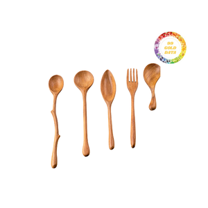 Cucharas de madera dura ecológicas de primera calidad, utensilios de servicio duraderos para cocinas saludables - Product Image 4