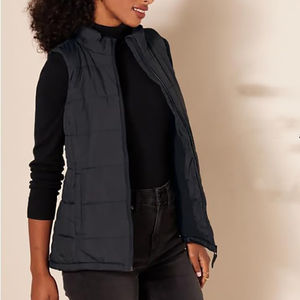 Veste zippée personnalisée avec logo, veste réversible, gilet matelassé pour femme, gilet matelassé court, streetwear, veste sans manches matelassée - Product Image 2
