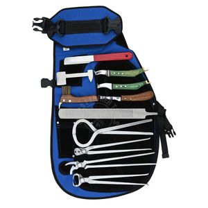 Kit d'outils de maréchal-ferrant et d'équitation, avec tablier en cuir réglable, coupe-ongles de cheval, ensemble de couteaux à sabots, pince à clous, râpe à sabots, extracteur de sabots - Product Image 1