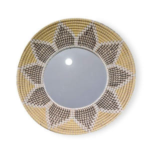 Miroir en jonc de mer tressé pour salon, miroirs en paille naturelle, articles de décoration pour la maison - Product Image 5