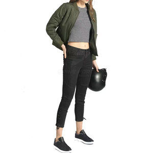 Blouson d'aviateur pour femmes le plus vendu avec col montant personnalisé traitement tricoté doublure en nylon respirant - Product Image 4
