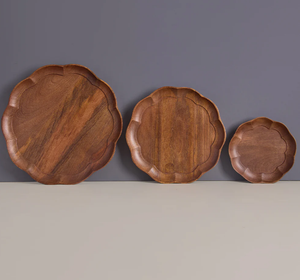 Élégant plateau de service décoratif en bois de manguier fournitures en vrac pour mariage café nourriture petit déjeuner dîner table - Product Image 4