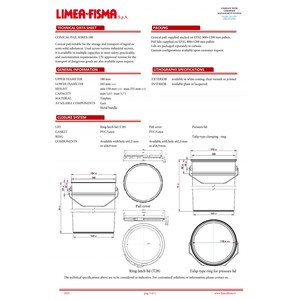 Cubos cónicos de hojalata personalizables de 180 mm con tapa a presión, tapa de orejeta o tapa de pestillo de anillo y capacidad total de 3,4 hasta 5,7 - Product Image 2