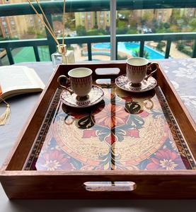 Plateau de service en bois MDF avec revêtement émaillé, design élégant, pour hôtels et restaurants, ustensiles de cuisine, plateau de table, haute qualité - Product Image 2