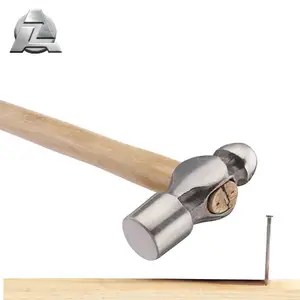 Wooden handle forged steel round head ball pein peen hammer percussion tool for sale