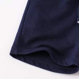 Nueva llegada de algodón de lana de verano para niños pantalones cortos de chándal con bolsillos azul marino malla gimnasio deportes corredor pantalones cortos Jogger pantalones cortos con cordón - Product Image 6