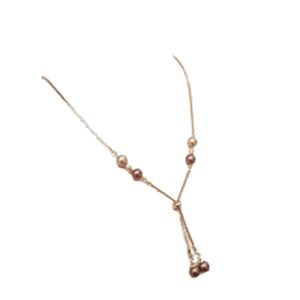 El mejor collar de perlas de concha de Sabrina de su clase, oro blanco para regalo - Product Image 1