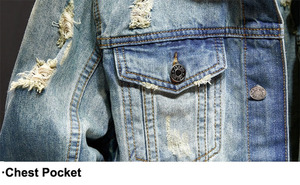 Vestes en jean décontractées personnalisées pour hommes grandes tailles, respirantes, coupe-vent, col montant, style streetwear, fermeture éclair sur le devant, conception OEM - Product Image 5
