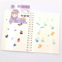 50 autocollants personnalisés A5 mignons et réutilisables, livre d'autocollants personnalisé à faible MOQ, papier de support double face pour collection d'autocollants