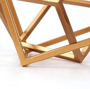 Orangish Golden Metal Cube Papel decorativo Adornos de acento para el hogar Imanes de nevera promocionales - Product Image 3