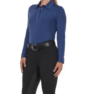 Elegante Camisa de Polo de Manga Larga para Mujer, para Montar a Caballo, Tejido Transpirable y Ligero, Cómodo para Entrenamiento al Aire Libre y Deportes - Product Image 4