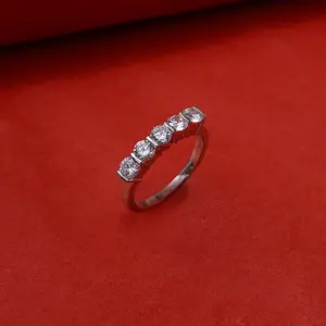Women's Trendy Silver <b>Cubic</b> <b>Zirconia</b> <b>Ring</b> Daily Wear Jewelry with Rose <b>Gold</b> <b>Gold</b> Plating Inlay Fashion <b>Ring</b> Unique Number Shape - Product Image 1