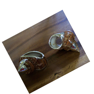 Anillo para Servilletas con Diseño de Concha Turbo, Joyería de Concha Marina, Anillo para Servilletas Plateado con Motivo de Concha para Prendas y para Regalos - Product Image 3