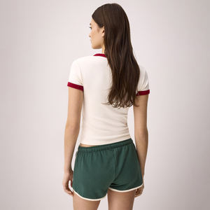 Women's Premium Ringer Baby Tee 100% Cotton Clean Fit Short Length Contrast Trim T-<b>shirt</b> for Women Wholesale Custom Logo <b>Y2K</b> Top - Product Image 3