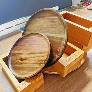 Ensemble d'assiettes à dîner en bois, échantillon gratuit, assiettes à dîner en bois modernes de haute qualité, cadeau d'affaires - Product Image 1