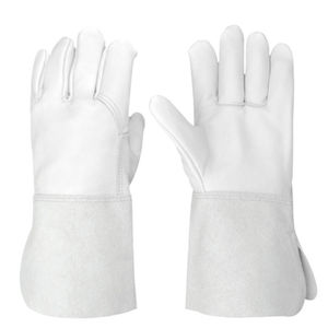 Hot Sales Sheepskin Working Grain Goatskin Insulated Heat Proof Long Sleeves Leather <b>Tig</b> <b>Welder</b> Arc Welding Argon Gloves - Product Image 1