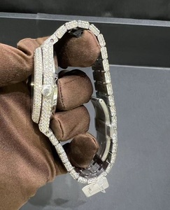 Véritable VVS Moissanite Or Blanc Diamant Montre pour Homme Luxe Entièrement Glacé Luxe Style Hip Hop Cadeau d'Anniversaire - Product Image 6