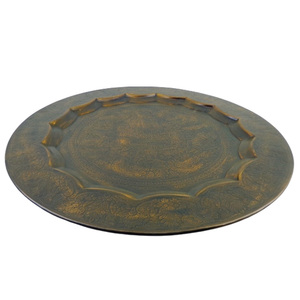 Ensemble de 2 plateaux en métal de forme ronde plateau de lavage blanc plat et assiette personnalisés faits à la main en vrac vente en gros - Product Image 6