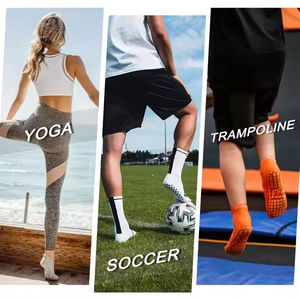 ถุงเท้าพิลาทีสกันลื่นสำหรับผู้หญิงถุงเท้ากีฬาโยคะระบายอากาศใช้ปักโลโก้ถักสำหรับสตูดิโอ - Product Image 6