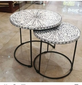 Décoration d'intérieur moderne Tabouret unique en incrustation d'os pour salon et bureau à domicile en provenance d'Inde f s international - Product Image 5