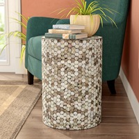 Tabouret en nacre de luxe nordique, tendance actuelle, accessoires d'intérieur vintage, mosaïque, tabourets faits à la main