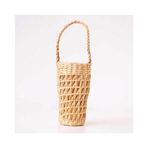 Porte-gobelet jetable en bambou du Vietnam avec poignée en rotin jonc de mer à emporter pour emballage de bouteille-pour cadeaux - Product Image 5