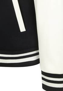 Veste universitaire pour homme, tendance, couleur noir et blanc, coupe ajustée décontractée, veste de baseball, veste universitaire en laine avec lettres - Product Image 3