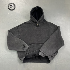 Acid Wash Cotton Hoodie <b>Vintage</b> Style Custom <b>Oversized</b> Unisex Streetwear <b>Sweatshirt</b> for Bulk Wholesale Orders - Product Image 1