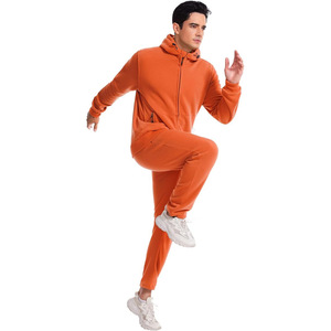 Logotipo personalizado invierno transpirable 100% algodón ligero chándal hombres diseño sólido ecológico a prueba de viento conjunto de talla grande hecho - Product Image 3