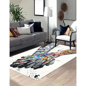 Alfombra con Estampado de Graffiti de Manos, Arte Callejero, Regalo Urbano para el Dormitorio, Alfombra Delgada No Tejida - Product Image 2