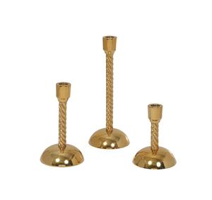 Bougeoirs coniques en aluminium brut en gros, bougeoirs torsadés en métal poli, bougeoirs modernes en aluminium à tige spirale - Product Image 5