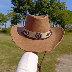 หมวกคาวบอยพ่อทูนหัวแบบตะวันตกของผู้ชายวัสดุหนัง PU เส้นรอบวงศีรษะปรับได้สำหรับฉากสบายๆ - Product Image 3