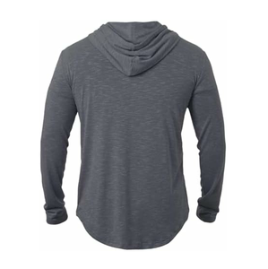 Vente en gros de sweat à capuche allongé pour hommes de haute qualité 100% coton avec poches respirantes pour l'hiver - Product Image 5